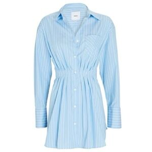AKNVAS Susanne Striped Poplin Button-down Shirt Dress